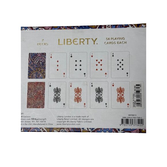J Crew X Liberty Playing Card Set of 2 Decks Paisley Floral Double Deck Standard - Picture 7 of 7